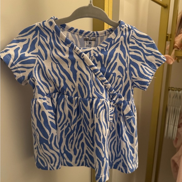 NWOT DVF for Target Baby Girl Short Sleeve Sea Twig Blue Wrap Dress 6-9 Months - Picture 2 of 5